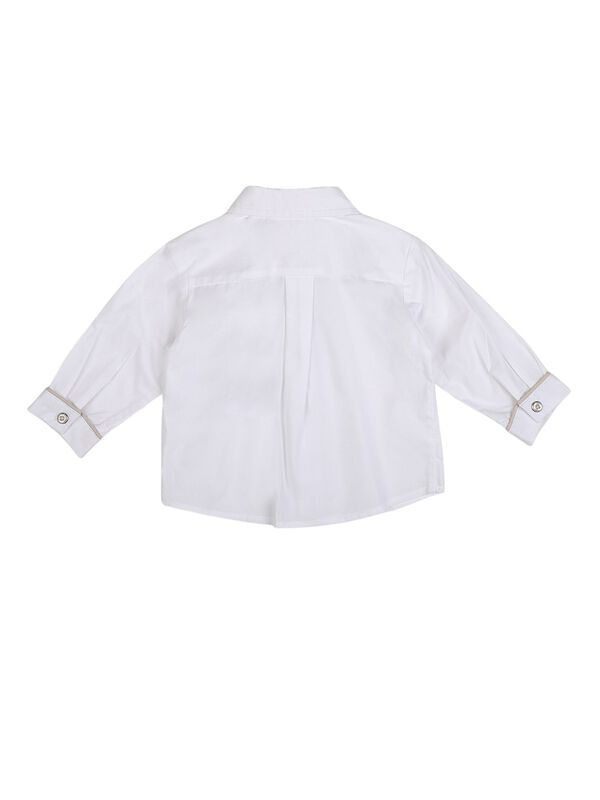 Boys White Long Sleeve Woven Shirt image number 1